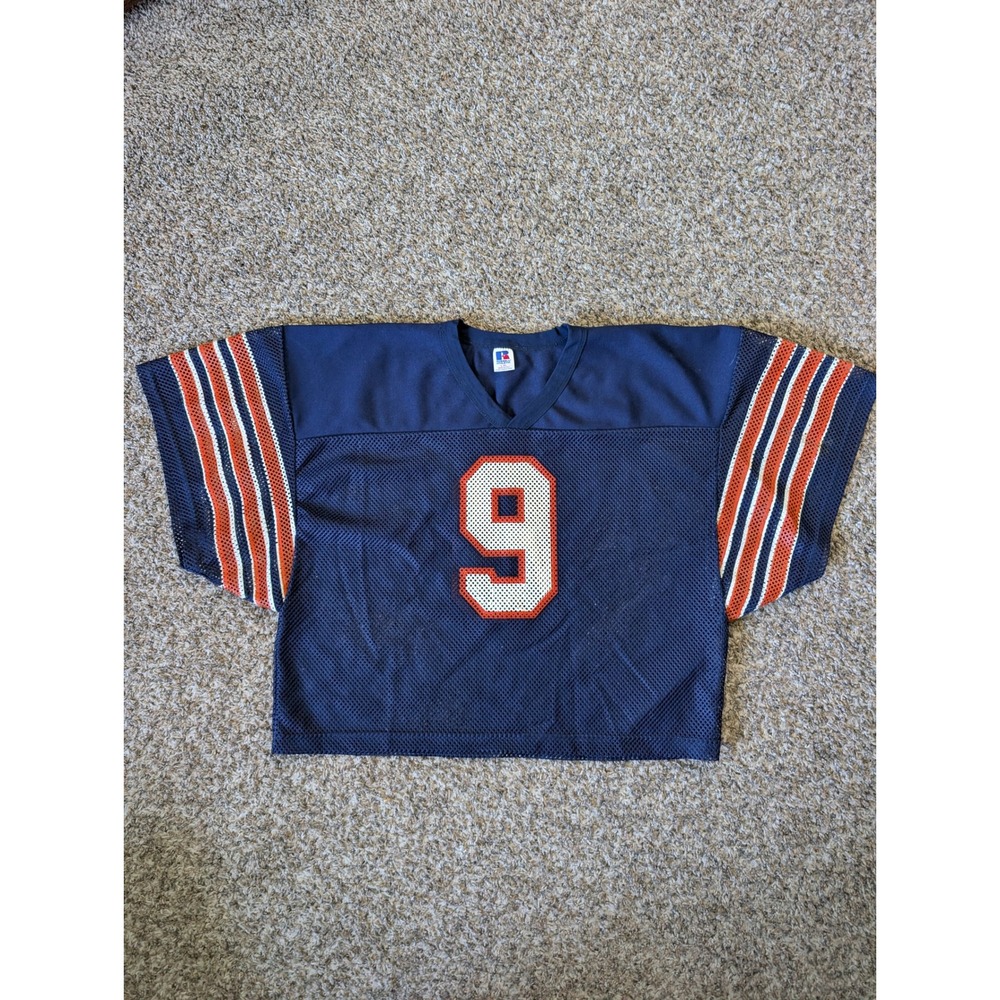 Vintage Russell Athletic Mesh Football Jersey Navy Orange #9 Made in USA L-XL